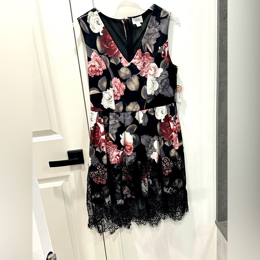 Ardene black and pink floral dress.